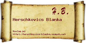 Herschkovics Blanka névjegykártya